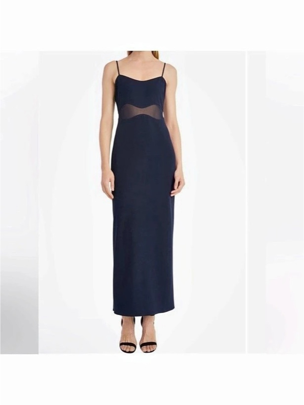 Donna Morgan Lace Panel Maxi Dress in Dark Blue Like New